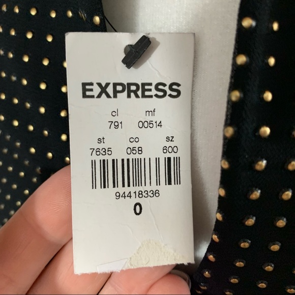 NWT | Express | Black Sleeveless Dress w/ Gold studs dress | Sz 0 - Picture 15 of 16